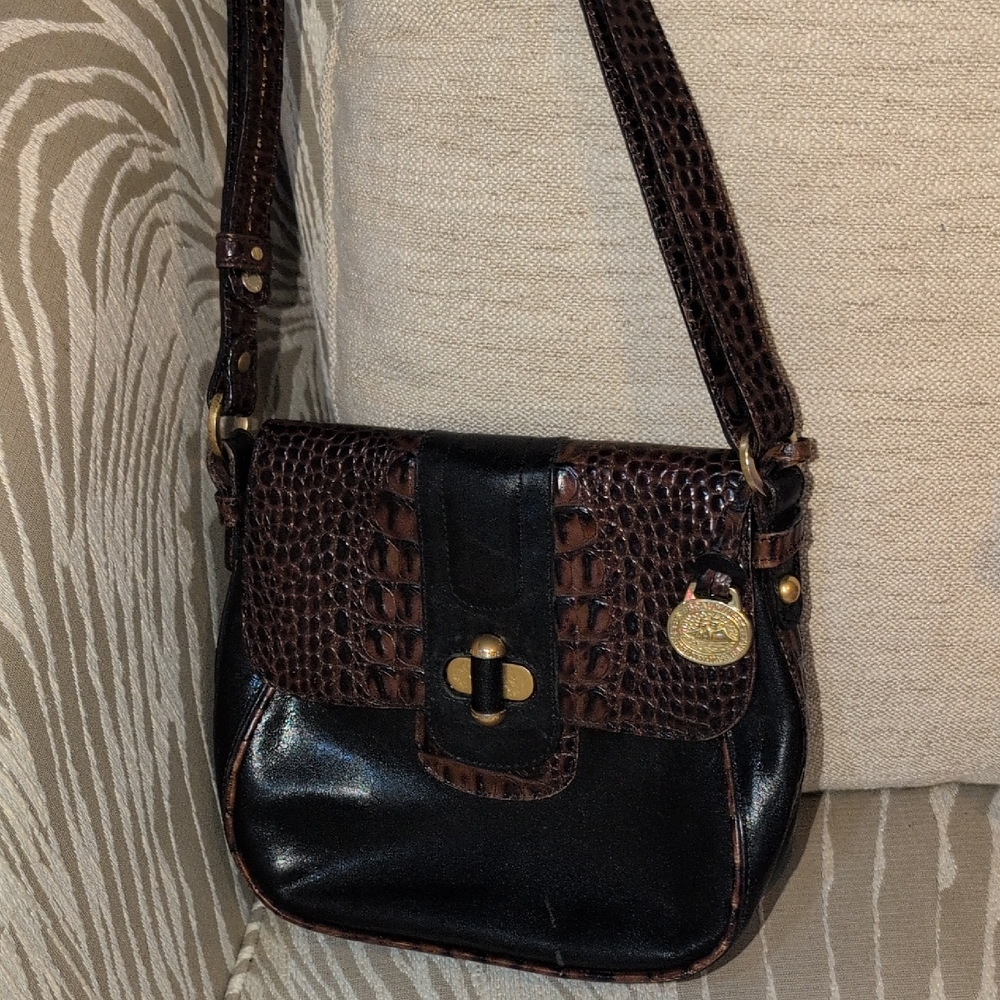 Brahmin Black and Brown Crossbody Bag